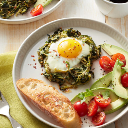 Image of Zucchini Spirals Breakfast Nests Recipe