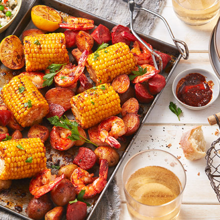 Image of Spicy Corn on the Cob Sheet Pan