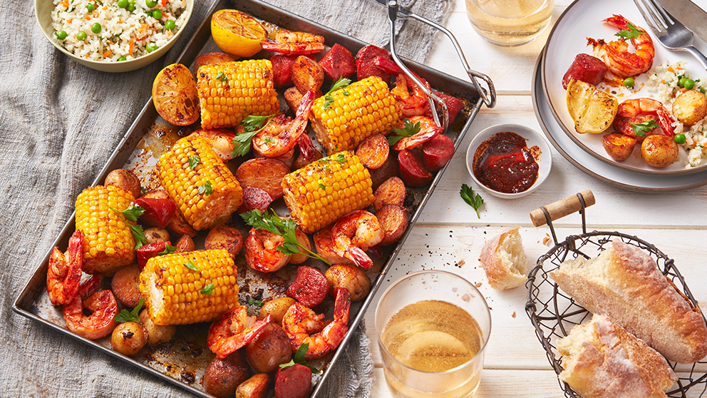 Image of Spicy Corn on the Cob Sheet Pan