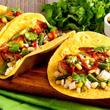 Image of Fish Tacos with Corn & Green Bean Salsa
