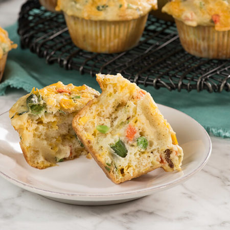 Image of Savoury Zucchini, Vegetable and Cheddar Muffins Recipe