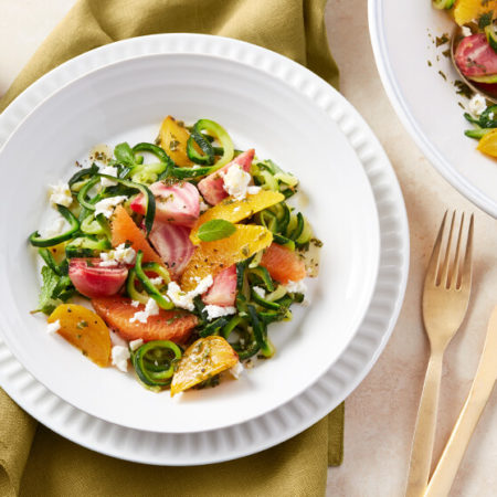 Image of Beet, Orange and Mint Zucchini Spirals Salad