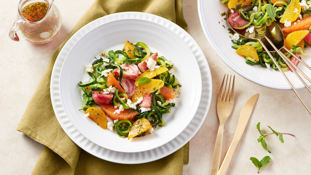 Image of Beet, Orange and Mint Zucchini Spirals Salad Recipe