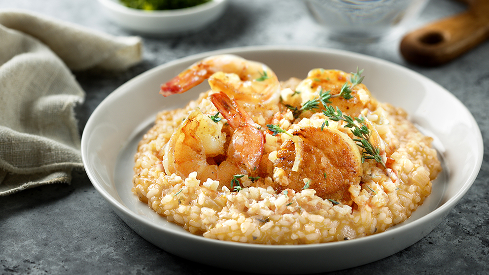 Image of Riced Cauliflower Seafood Risotto Recipe